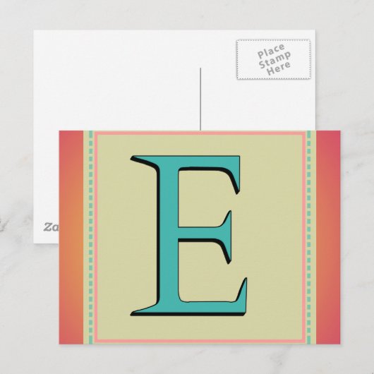 E MONOGRAMM SCHREIBEN POSTKARTE (Vorne/Hinten)