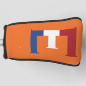 E Monogramm überlagert auf NLD-Flagge auf oder auf Golf Headcover (Vorderseite)