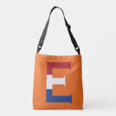 E Monogramm überlagert auf NLD-Flagge auf oder cbc Tragetaschen Mit Langen Trägern (Rückseite)