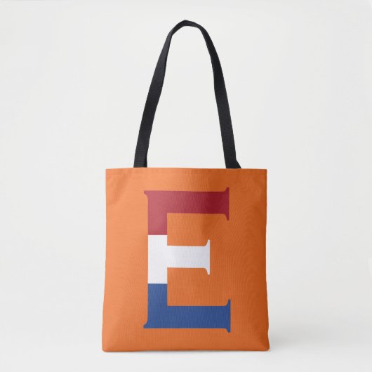 E-Monogramm überlagert auf NLD-Flagge auf oder stc Tasche (Vorderseite)