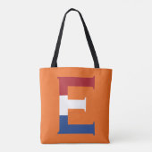 E-Monogramm überlagert auf NLD-Flagge auf oder stc Tasche (Rückseite)