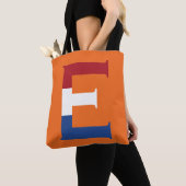 E-Monogramm überlagert auf NLD-Flagge auf oder stc Tasche (Von Nahem)