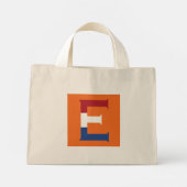 E Monogramm überlagert auf NLD-Flagge auf oder tcn Mini Stoffbeutel (Rückseite)