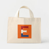 E Monogramm überlagert auf NLD-Flagge auf oder tcn Mini Stoffbeutel (Vorne)