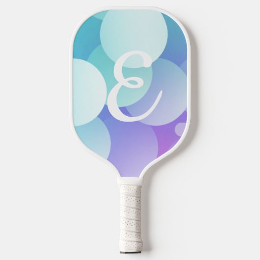 E Name Pickleball Paddle Lila Blue Buble Modern (Vorderseite)