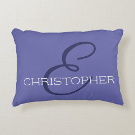 E Personalisiert Name Blue Trendy Dekokissen