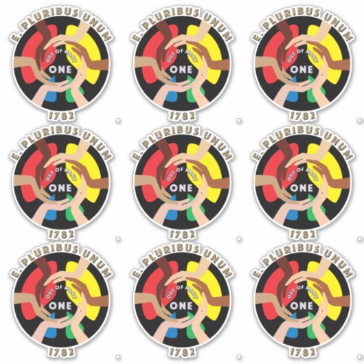 E. Pluribus Unum Aufkleber (Vorderseite)