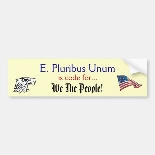 E Pluribus Unum Autoaufkleber (Vorne)