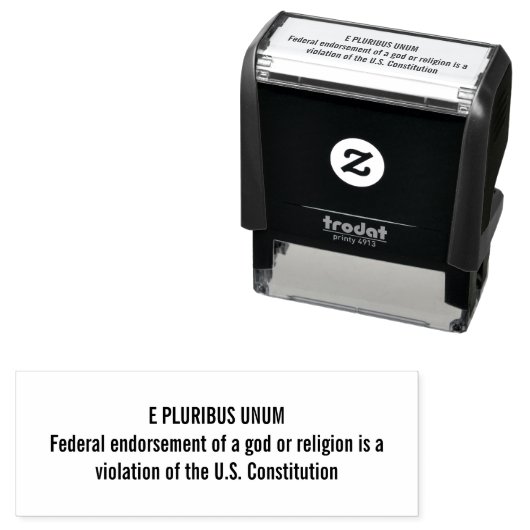 E PLURIBUS UNUM Briefmarke aus selbstnativem Kauts Permastempel (Beispiel)