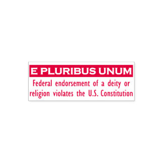 E PLURIBUS UNUM Briefmarke - rot/klein Permastempel