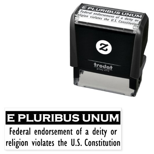 E PLURIBUS UNUM-Briefmarke - Schwarz/Mittel Permastempel (Beispiel)