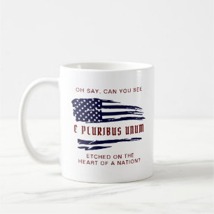 E Pluribus Unum erschütterte US-Flagge Kaffeetasse