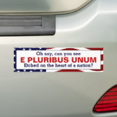 E Pluribus Unum Herz einer Nation Autoaufkleber (Auf Auto)