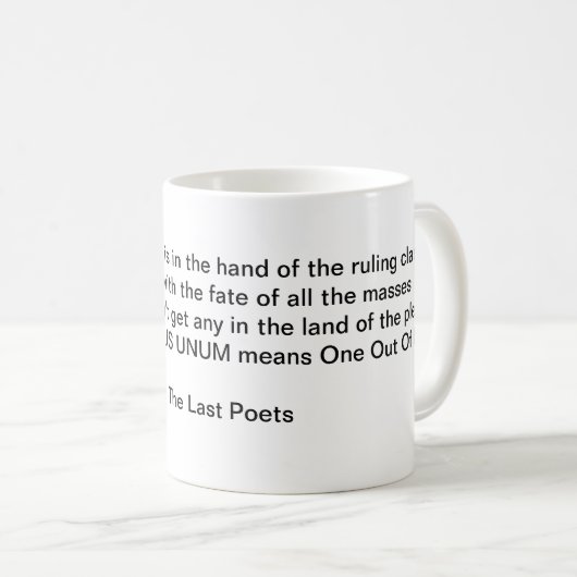 E Pluribus unum Kaffeetasse (VorderseiteRechts)