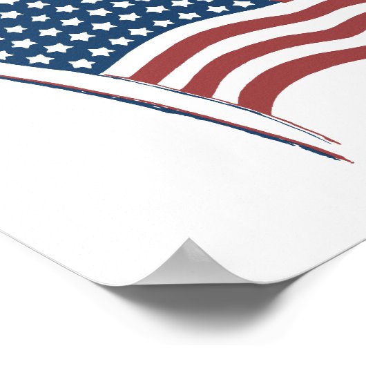 E Pluribus Unum Patriotic U.S. Flag Poster (Ecke)