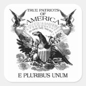 E Pluribus Unum Quadratischer Aufkleber (Vorderseite)