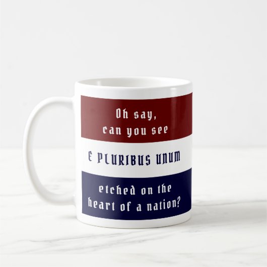 E Pluribus Unum Red White und Blue Kaffeetasse (Links)