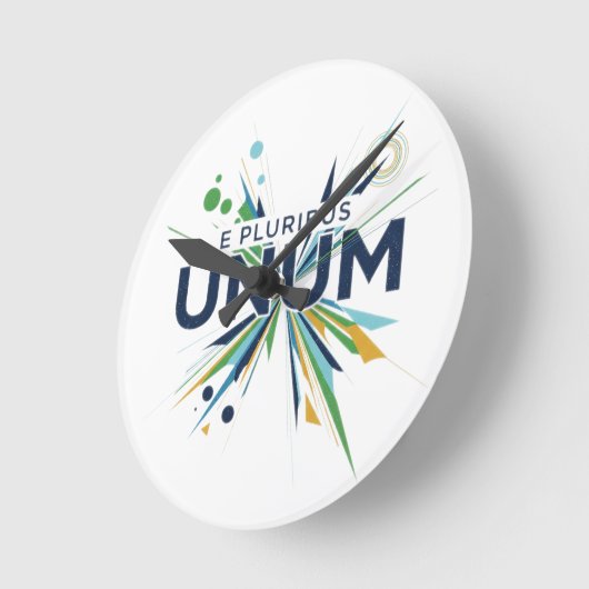 E Pluribus Unum Runde Wanduhr (Winkel)