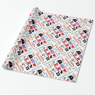 E.R. Krankenschwester-Bunte Wort-Wolke Geschenkpapier