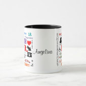 E.R. Krankenschwester-Bunte Wort-Wolke Tasse (Zentrum)