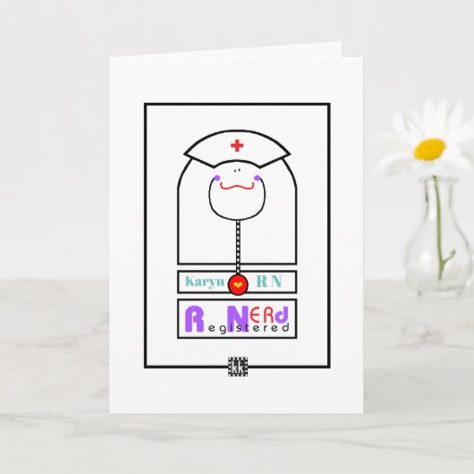 E.R. RN Registered Nerd Grußkarte Karte (Kleine Pflanze)