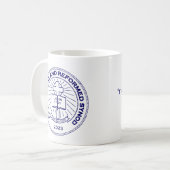 E & R-Tasse, Navy-Logo mit Schrift Kaffeetasse (Vorderseite Links)