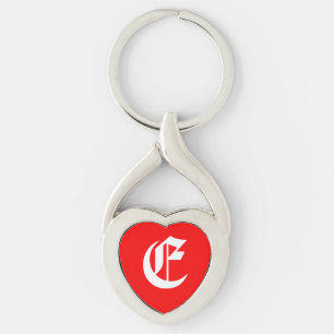 "E" Roter Herzinfarkt Schlüsselanhänger
