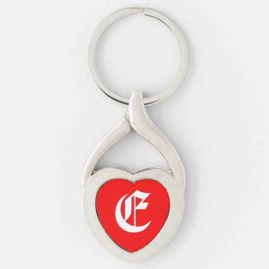 "E" Roter Herzinfarkt Schlüsselanhänger (Vorderseite)