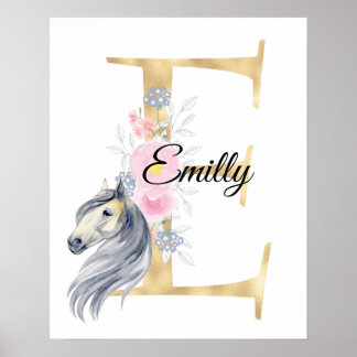 E-Schreiben personalisierte Bezeichnung Monogramm Poster