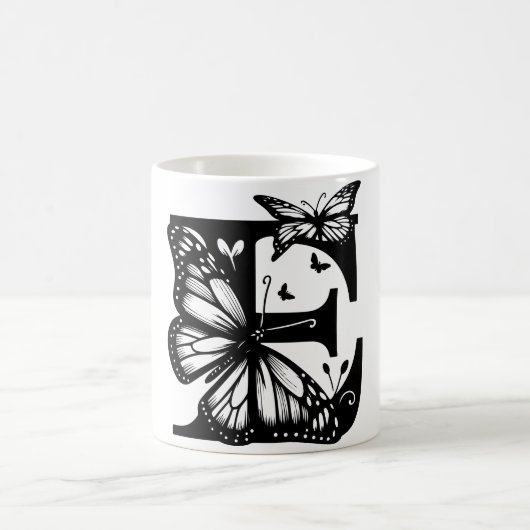 E Schwarzer Butterfly Verwandlungstasse (Mittel)