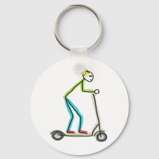 E-Scooter-Strichmännchen Schlüsselanhänger (Vorderseite)