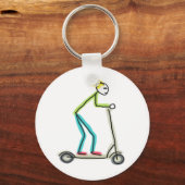 E-Scooter-Strichmännchen Schlüsselanhänger (Vorderseite)
