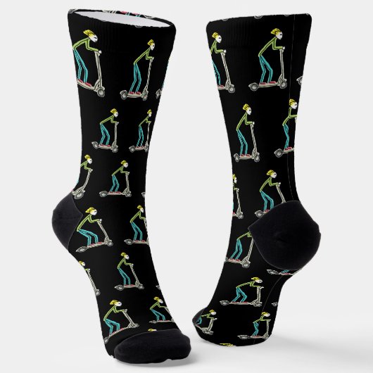 E-Scooter-Strichmännchen Socken (Gewinkelt)