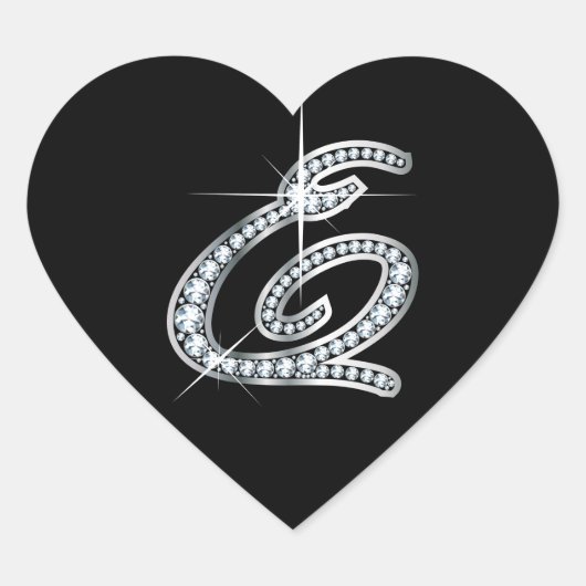 E Script-Imitate -"Diamond" Herz-Aufkleber (Vorderseite)