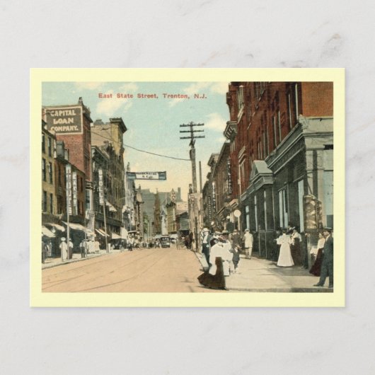 E. Staat St., Trenton, New Jersey Vintag Postkarte (Vorderseite)