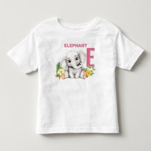 E steht für Elefant Alphabet Kinder Kleinkind T-shirt