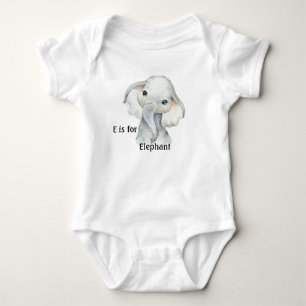 E steht für Elefant Baby Strampler