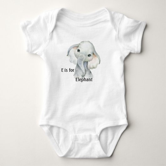 E steht für Elefant Baby Strampler (Vorderseite)