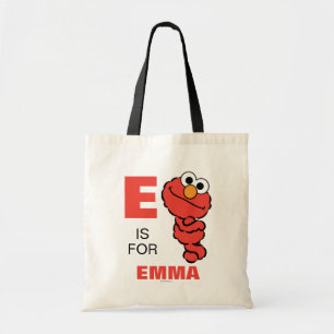 E steht für Elmo Fügen Sie Ihren Namen hinzu Tragetasche