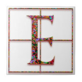 E Trajanus Red Custom Monogram Tile Fliese (Vorderseite)
