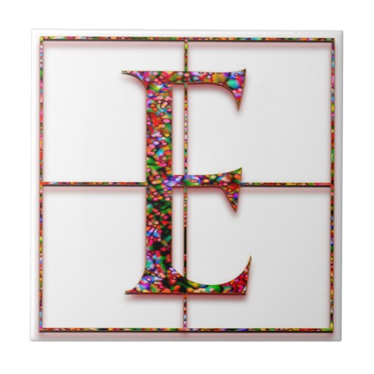 E Trajanus Red Custom Monogram Tile Fliese (Vorderseite)