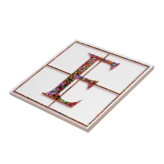 E Trajanus Red Custom Monogram Tile Fliese (Seite)