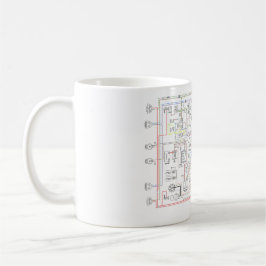 E Typ Jag, Drahtdiagramm. Badetuch-Set Kaffeetasse
