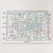 E Typ Jag, Drahtdiagramm. Puzzle (Horizontal)