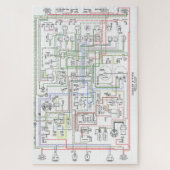 E Typ Jag, Drahtdiagramm. Puzzle (Vertikal)