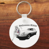 E-Typ Jag mit Hot Cat Girl Schlüsselanhänger (Vorderseite)