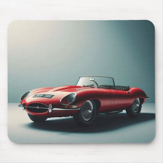 E-Typ Jaguar Cabrio (rot) Mousepad (Vorne)