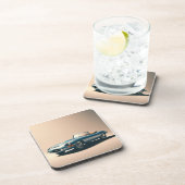 E-Typ Jaguar Convertible (blau) Getränkeuntersetzer (Rechte Seite)