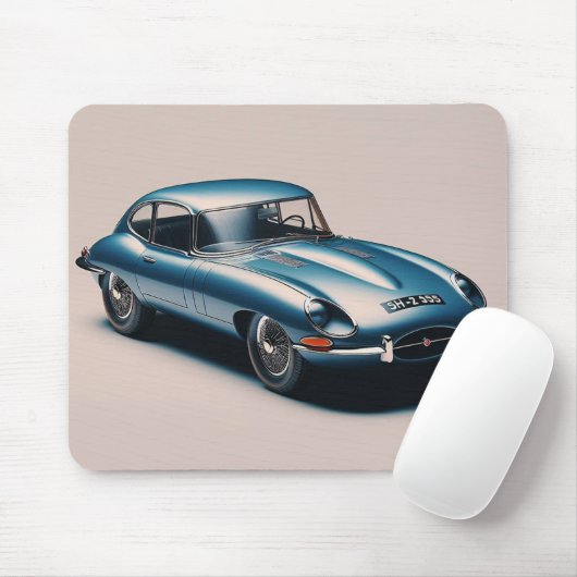 E-Typ Jaguar Coupe (blau) Mousepad (Mit Mouse)