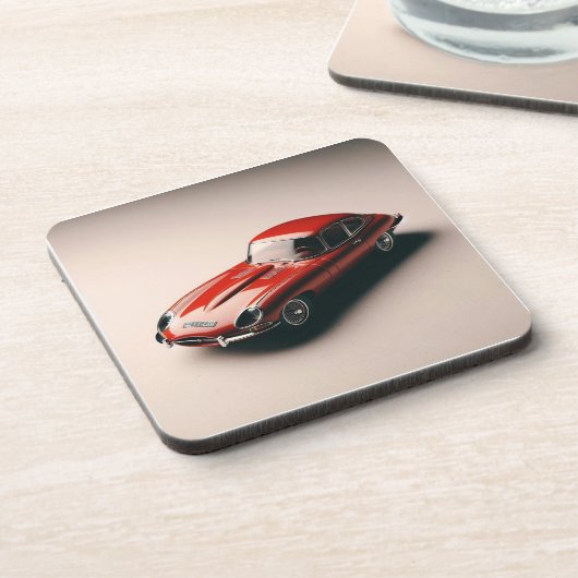 E-Typ Jaguar Coupe (rot) Getränkeuntersetzer (Linke Seite)